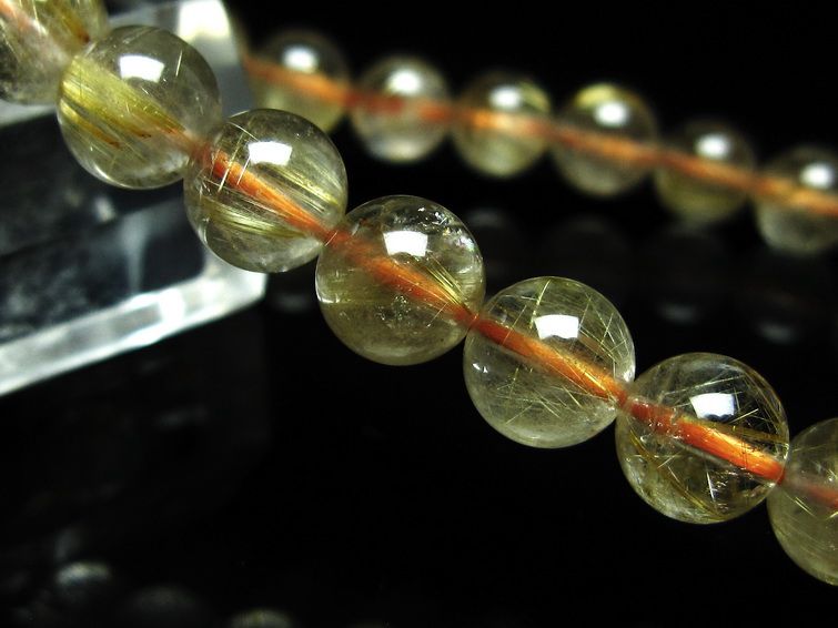 ルチルクォーツ ブレスレット 8mm タイチンルチルクォーツ タイチンルチル 一点物 メール便可 [M便 1/10] 111-49027 [sold out]