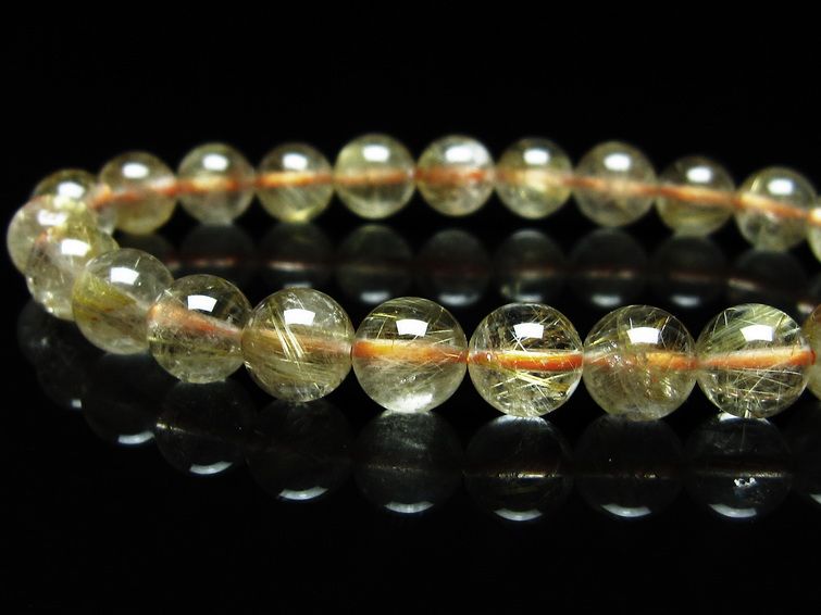 ルチルクォーツ ブレスレット 8mm タイチンルチルクォーツ タイチンルチル 一点物 メール便可 [M便 1/10] 111-49027 [sold out]