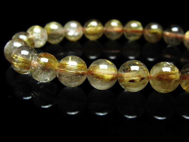 ルチルクォーツ ブレスレット 8mm タイチンルチルクォーツ タイチンルチル 一点物 メール便可 [M便 1/10] 111-49032 [sold out]