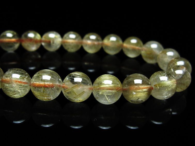 ルチルクォーツ ブレスレット 8mm タイチンルチルクォーツ タイチンルチル 一点物 メール便可 [M便 1/10] 111-49040 [sold out]