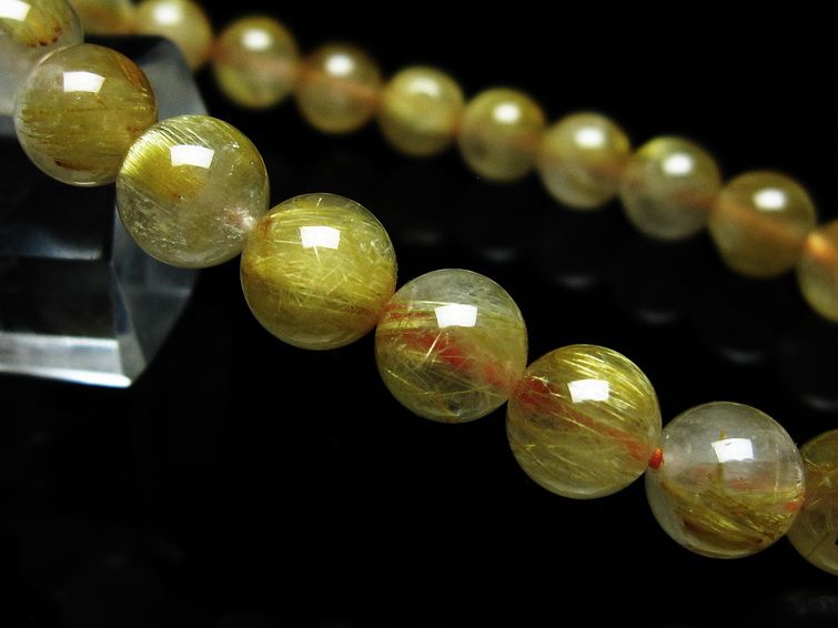 ルチルクォーツ ブレスレット 7mm タイチンルチルクォーツ タイチンルチル 一点物 メール便可 [M便 1/10] 111-49043 [sold out]