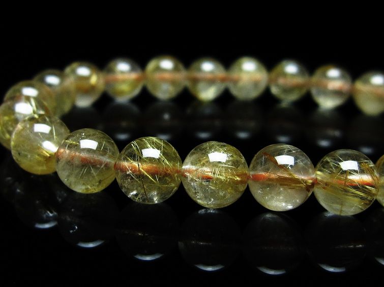 ルチルクォーツ ブレスレット 8mm タイチンルチルクォーツ タイチンルチル 一点物 メール便可 [M便 1/10] 111-49048 [sold out]
