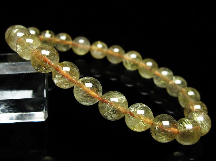 ルチルクォーツ ブレスレット 8mm タイチンルチルクォーツ タイチンルチル 一点物 メール便可 [M便 1/10] 111-49052 [sold out]