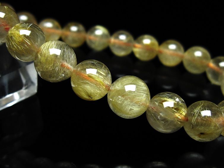 ルチルクォーツ ブレスレット 8mm タイチンルチルクォーツ タイチンルチル 一点物 メール便可 [M便 1/10] 111-49053 [sold out]