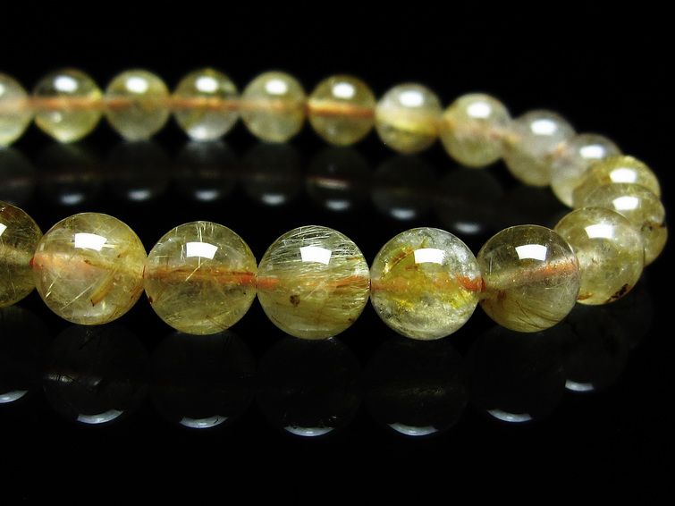 ルチルクォーツ ブレスレット 8mm タイチンルチルクォーツ タイチンルチル 一点物 メール便可 [M便 1/10] 111-49054 [sold out]