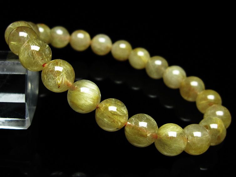 ルチルクォーツ ブレスレット 8mm タイチンルチルクォーツ タイチンルチル 一点物 メール便可 [M便 1/10] 111-49058 [sold out]