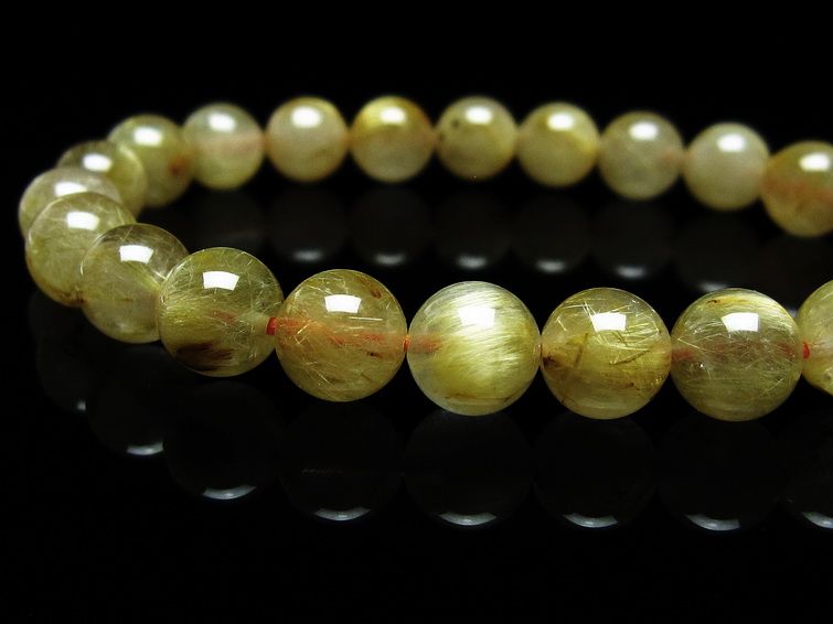 ルチルクォーツ ブレスレット 8mm タイチンルチルクォーツ タイチンルチル 一点物 メール便可 [M便 1/10] 111-49058 [sold out]