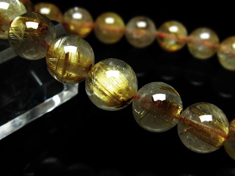 ルチルクォーツ ブレスレット 10mm タイチンルチルクォーツ タイチンルチル 一点物 メール便可 [M便 1/10] 111-49069 [sold out]