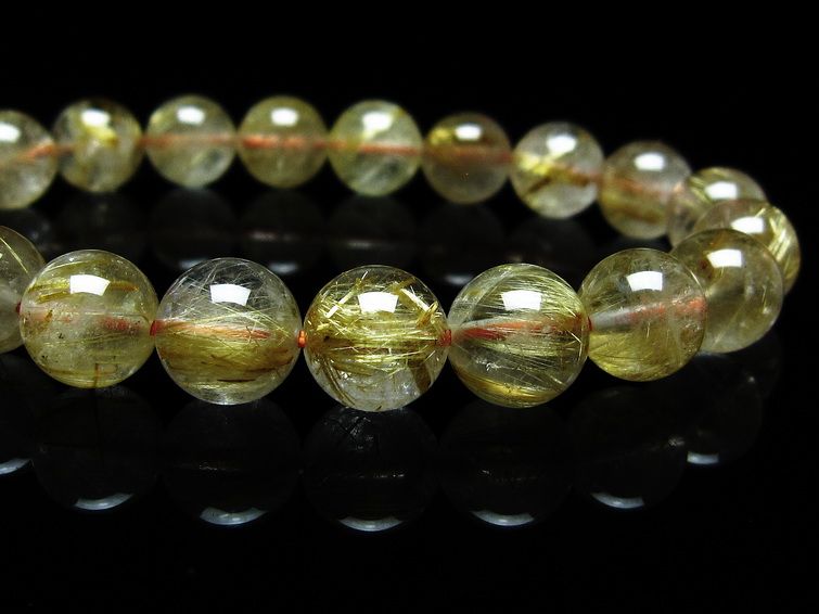 ルチルクォーツ ブレスレット 10mm タイチンルチルクォーツ タイチンルチル 一点物 メール便可 [M便 1/10] 111-49072 [sold out]