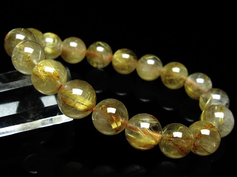 ルチルクォーツ ブレスレット 11mm タイチンルチルクォーツ タイチンルチル 一点物 メール便可 [M便 1/10] 111-49074 [sold out]