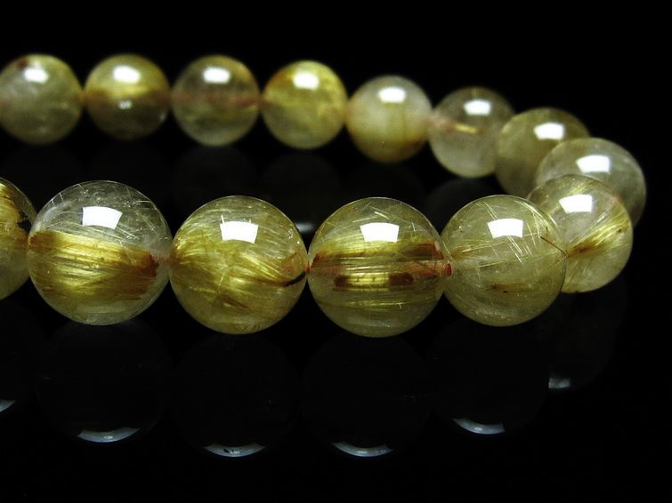 ルチルクォーツ ブレスレット 11mm タイチンルチルクォーツ タイチンルチル 一点物 メール便可 [M便 1/10] 111-49075 [sold out]