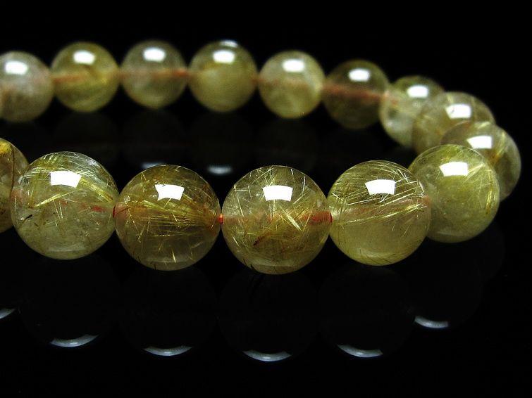 ルチルクォーツ ブレスレット 11mm タイチンルチルクォーツ タイチンルチル 一点物 メール便可 [M便 1/10] 111-49076 [sold out]