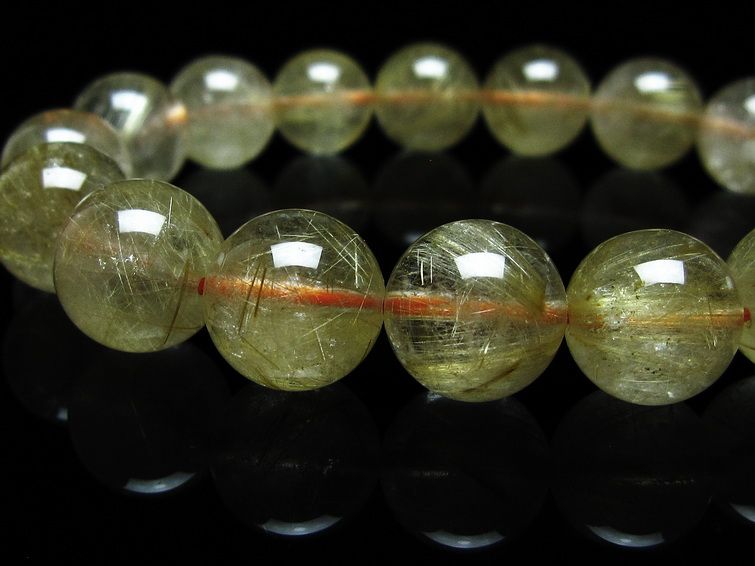 ルチルクォーツ ブレスレット 12mm タイチンルチルクォーツ タイチンルチル 一点物 メール便可 [M便 1/10] 111-49082 [sold out]