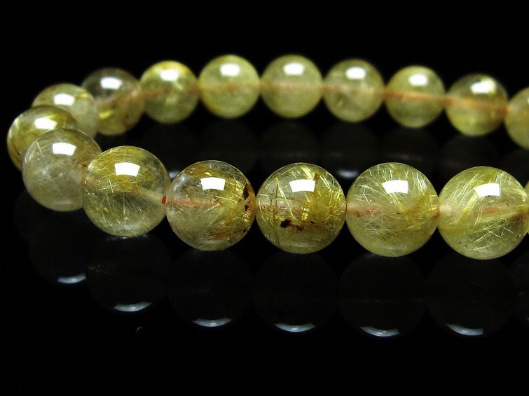 ルチルクォーツ ブレスレット 10mm タイチンルチルクォーツ タイチンルチル 一点物 メール便可 [M便 1/10] 111-49086 [sold out]