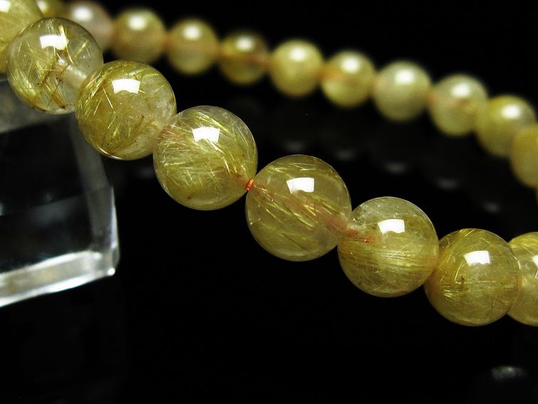 ルチルクォーツ ブレスレット 7mm タイチンルチルクォーツ タイチンルチル 一点物 メール便可 [M便 1/10] 111-49091