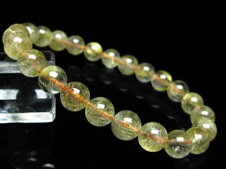 ルチルクォーツ ブレスレット 8mm タイチンルチルクォーツ タイチンルチル 一点物 メール便可 [M便 1/10] 111-49100 [sold out]