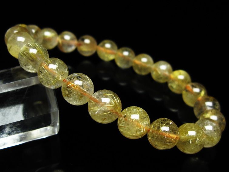 ルチルクォーツ ブレスレット 8mm タイチンルチルクォーツ タイチンルチル 一点物 メール便可 [M便 1/10] 111-49101 【sold out】