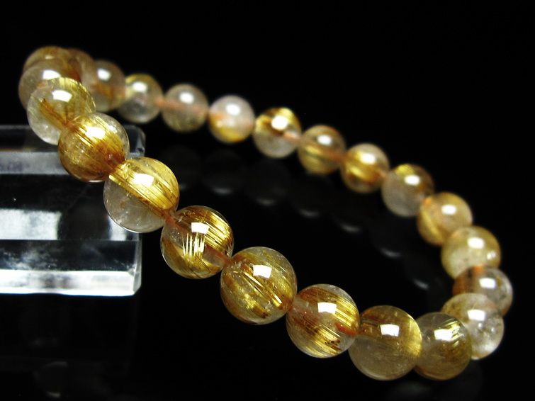 ルチルクォーツ ブレスレット 8mm タイチンルチルクォーツ タイチンルチル 一点物 メール便可 [M便 1/10] 111-49111 [sold out]