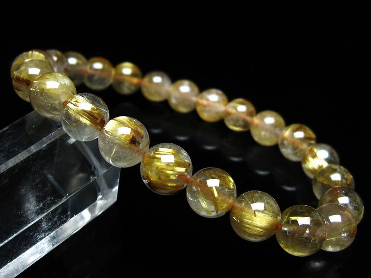 ルチルクォーツ ブレスレット 8mm タイチンルチルクォーツ タイチンルチル 一点物 メール便可 [M便 1/10] 111-49113 [sold out]