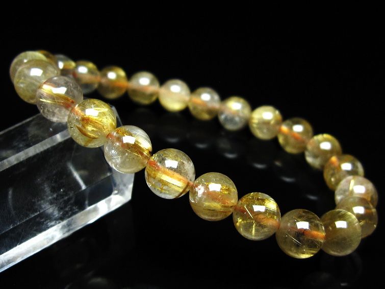 ルチルクォーツ ブレスレット 8mm タイチンルチルクォーツ タイチンルチル 一点物 メール便可 [M便 1/10] 111-49114 [sold out]