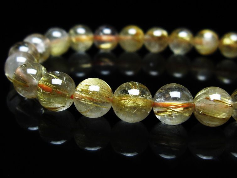ルチルクォーツ ブレスレット 8mm タイチンルチルクォーツ タイチンルチル 一点物 メール便可 [M便 1/10] 111-49114 [sold out]