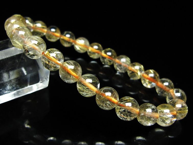 ルチルクォーツ ブレスレット 7mm タイチンルチルクォーツ タイチンルチル 一点物 メール便可 [M便 1/10] 111-49124