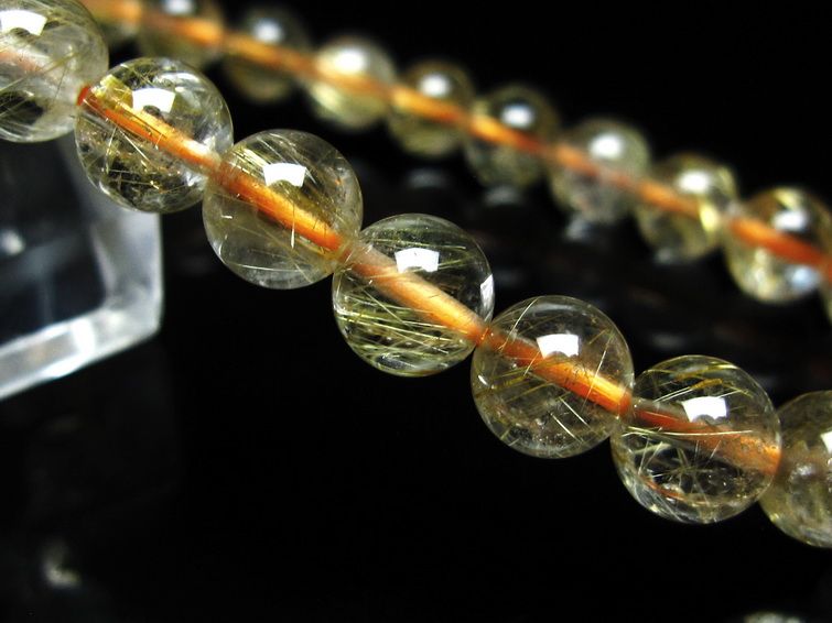 ルチルクォーツ ブレスレット 7mm タイチンルチルクォーツ タイチンルチル 一点物 メール便可 [M便 1/10] 111-49124