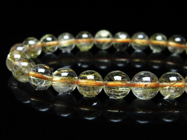 ルチルクォーツ ブレスレット 7mm タイチンルチルクォーツ タイチンルチル 一点物 メール便可 [M便 1/10] 111-49124