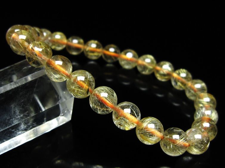 ルチルクォーツ ブレスレット 7mm タイチンルチルクォーツ タイチンルチル 一点物 メール便可 [M便 1/10] 111-49127