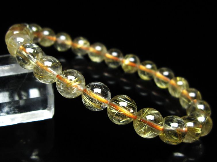 ルチルクォーツ ブレスレット 8mm タイチンルチルクォーツ タイチンルチル 一点物 メール便可 [M便 1/10] 111-49128 [sold out]