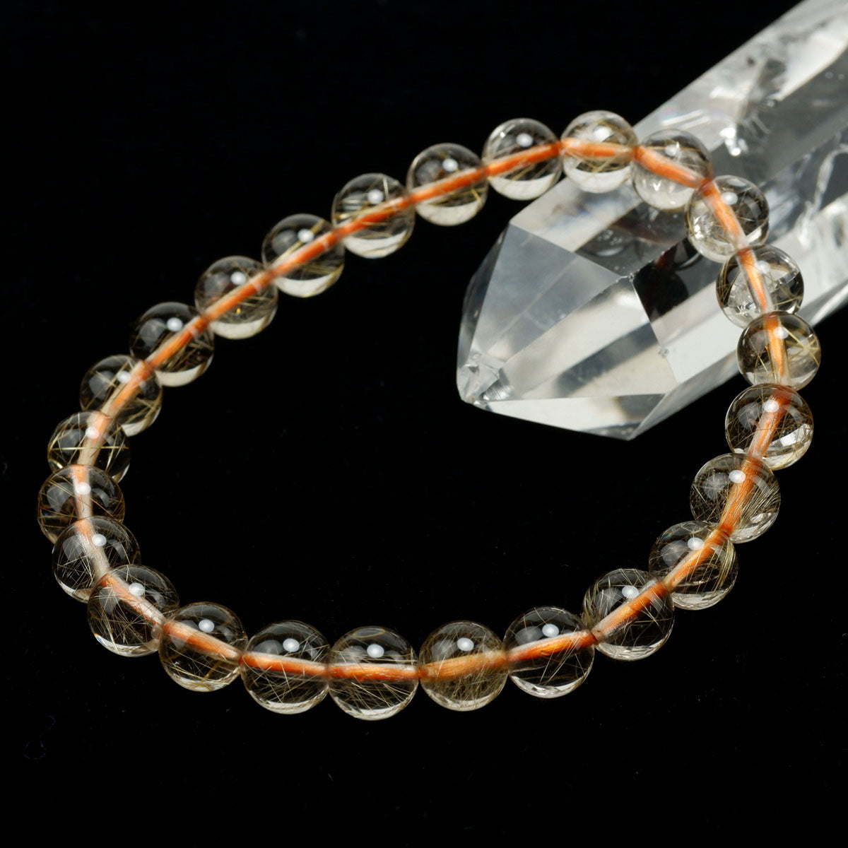 ルチルクォーツ ブレスレット 7mm タイチンルチルクォーツ タイチンルチル 一点物 メール便可 [M便 1/10] 111-49132