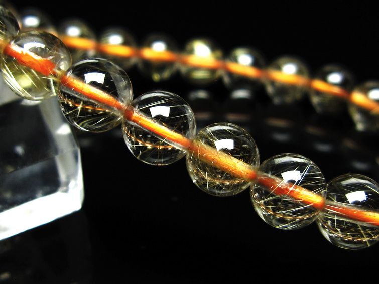 ルチルクォーツ ブレスレット 7mm タイチンルチルクォーツ タイチンルチル 一点物 メール便可 [M便 1/10] 111-49132