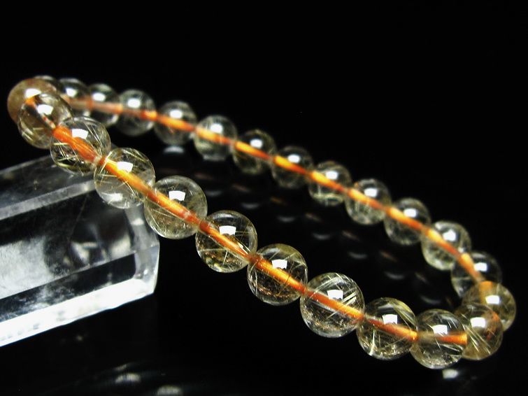 ルチルクォーツ ブレスレット 7mm タイチンルチルクォーツ タイチンルチル 一点物 メール便可 [M便 1/10] 111-49135