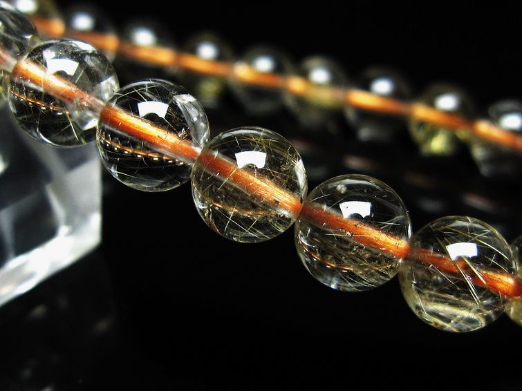 ルチルクォーツ ブレスレット 8mm タイチンルチルクォーツ タイチンルチル 一点物 メール便可 [M便 1/10] 111-49139