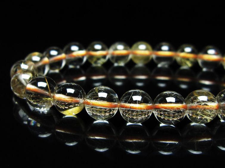ルチルクォーツ ブレスレット 8mm タイチンルチルクォーツ タイチンルチル 一点物 メール便可 [M便 1/10] 111-49139