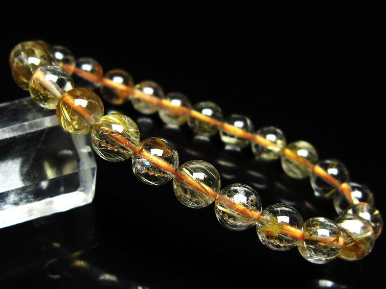 ルチルクォーツ ブレスレット 8mm タイチンルチル ブレスレット メール便可 [M便 1/10] 111-49142 [sold out]