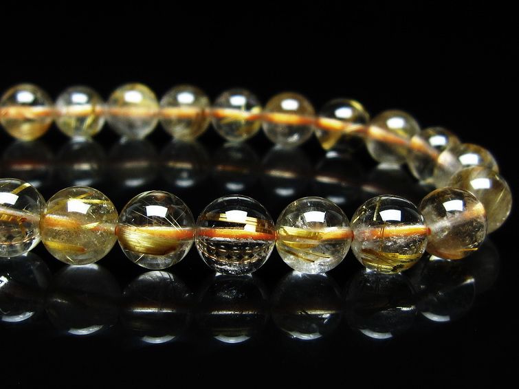 ルチルクォーツ ブレスレット 8mm タイチンルチル ブレスレット メール便可 [M便 1/10] 111-49143 [sold out]