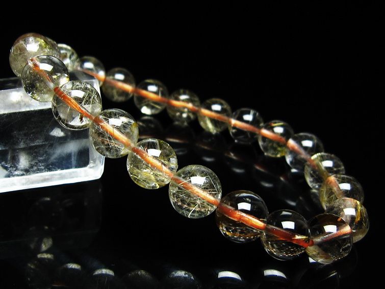 ルチルクォーツ ブレスレット 8mm タイチンルチル ブレスレット メール便可 [M便 1/10] 111-49145