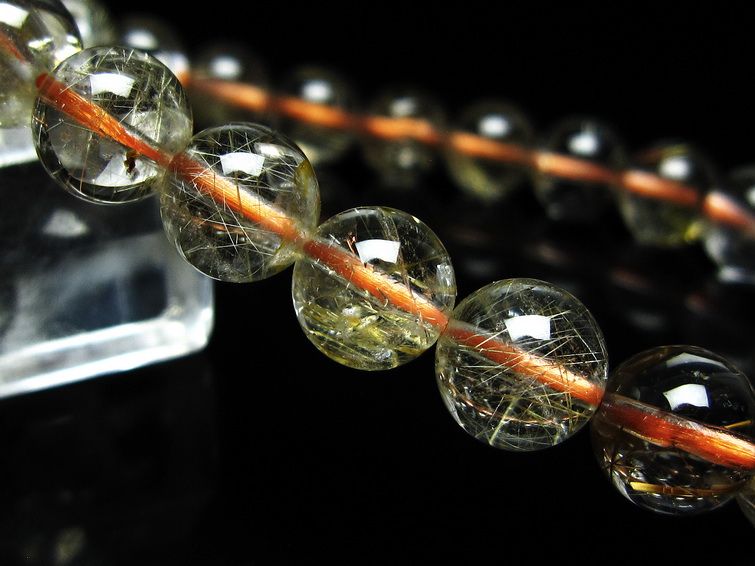 ルチルクォーツ ブレスレット 8mm タイチンルチル ブレスレット メール便可 [M便 1/10] 111-49145