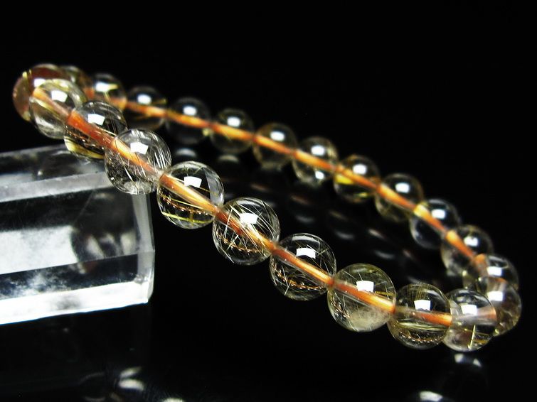 ルチルクォーツ ブレスレット 8mm タイチンルチル ブレスレット メール便可 [M便 1/10] 111-49146 [sold out]
