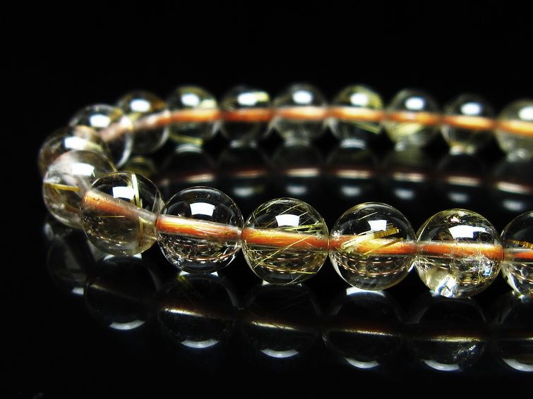 ルチルクォーツ ブレスレット 8mm タイチンルチル ブレスレット メール便可 [M便 1/10] 111-49146 [sold out]