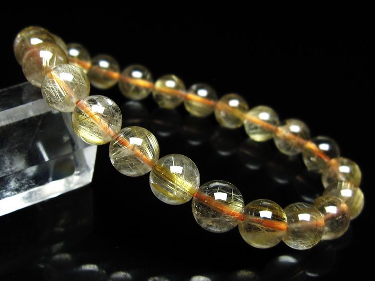 ルチルクォーツ ブレスレット 8mm タイチンルチル ブレスレット メール