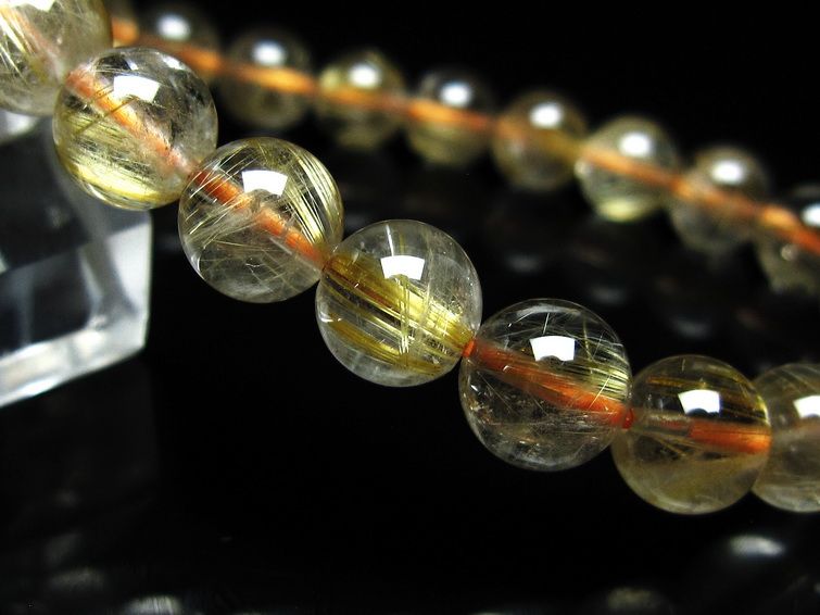 ルチルクォーツ ブレスレット 8mm タイチンルチル ブレスレット メール
