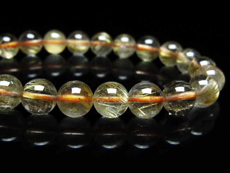 ルチルクォーツ ブレスレット 8mm タイチンルチル ブレスレット メール便可 [M便 1/10] 111-49147