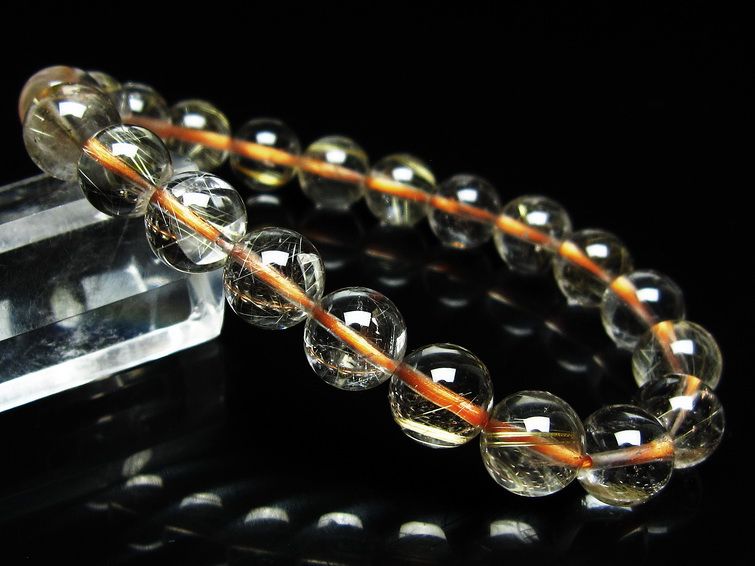 ルチルクォーツ ブレスレット 9mm タイチンルチル ブレスレット メール便可 [M便 1/10] 111-49148