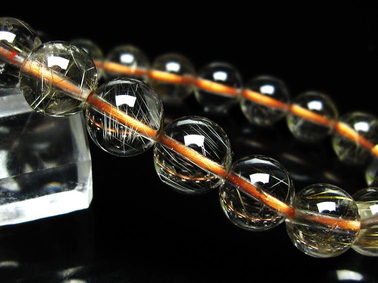 ルチルクォーツ ブレスレット 9mm タイチンルチル ブレスレット メール便可 [M便 1/10] 111-49149