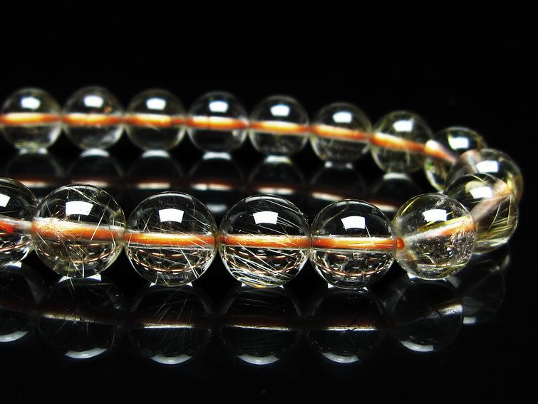 ルチルクォーツ ブレスレット 9mm タイチンルチル ブレスレット メール便可 [M便 1/10] 111-49149