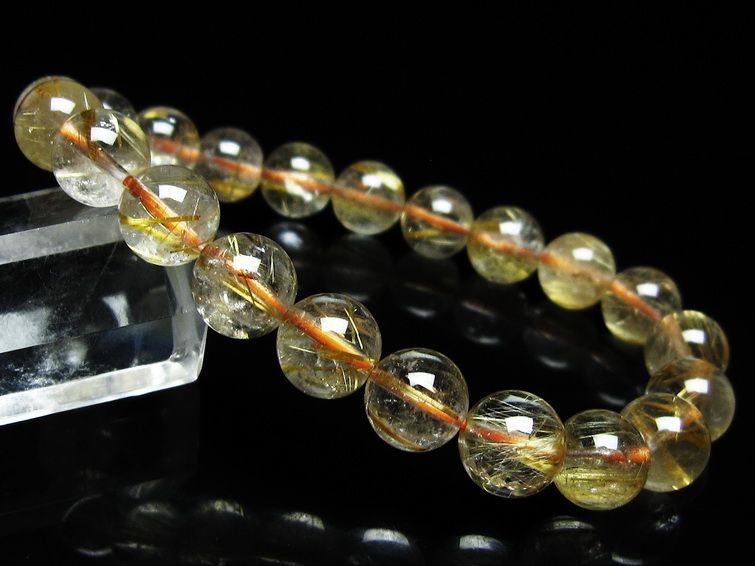 ルチルクォーツ ブレスレット 9mm タイチンルチル ブレスレット メール便可 [M便 1/10] 111-49154[sold out]