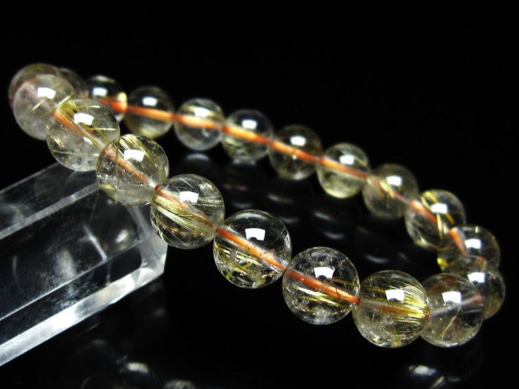 ルチルクォーツ ブレスレット 10mm タイチンルチル ブレスレット メール便可 [M便 1/10] 111-49155 [sold out]