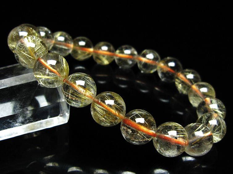 ルチルクォーツ ブレスレット 10mm タイチンルチル ブレスレット メール便可 [M便 1/10] 111-49156 [sold out]
